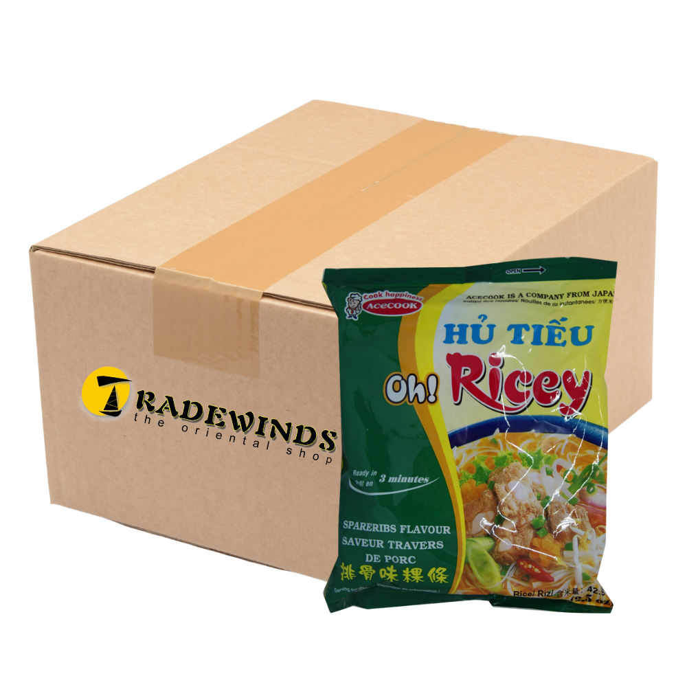 Acecook Oh! Ricey Instant Rice Noodles Spare Rib Flavour - 24 Packets