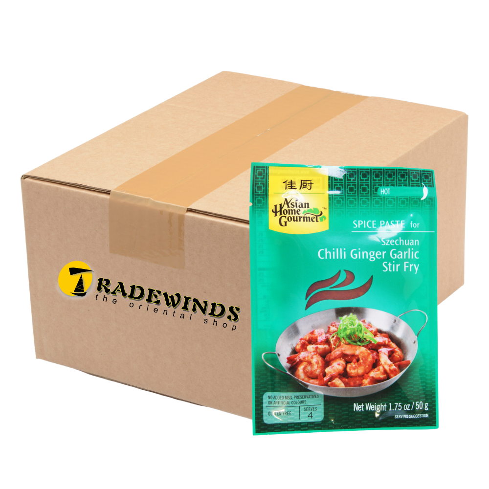 Asian Home Gourmet Szechuan Chilli Ginger Garlic Stir Fry - 12 x 50g