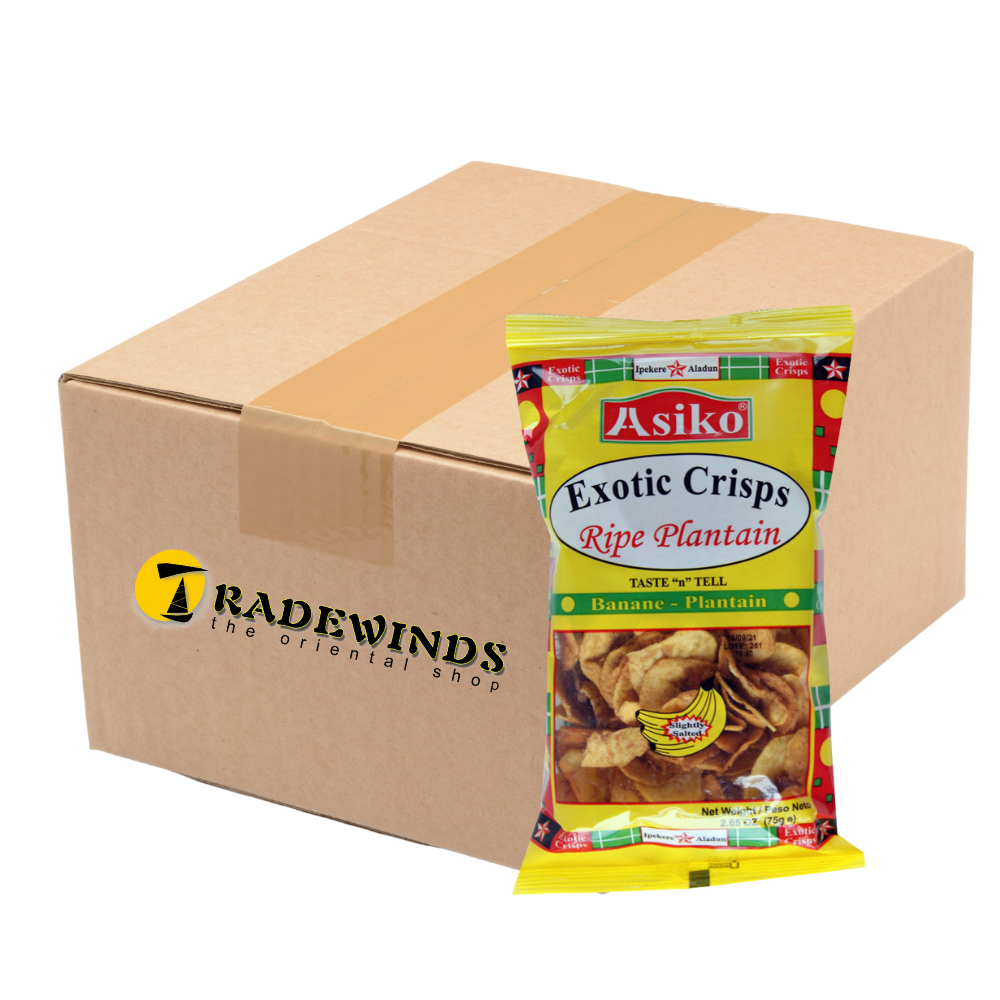 Asiko Plantain Chips - Slightly Salted - 30x75g