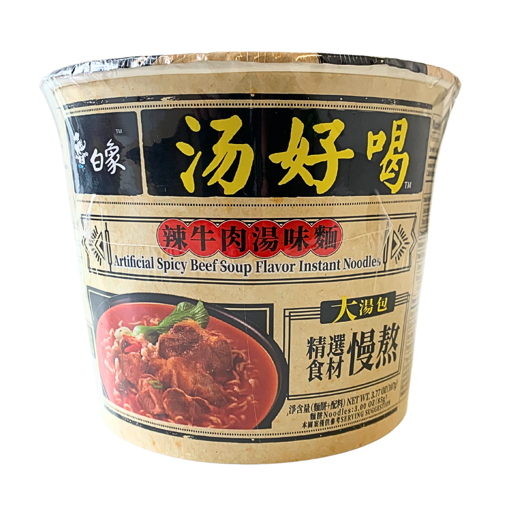 Baixiang Spicy Beef Soup Flavour Bowl Noodle - 12x107g