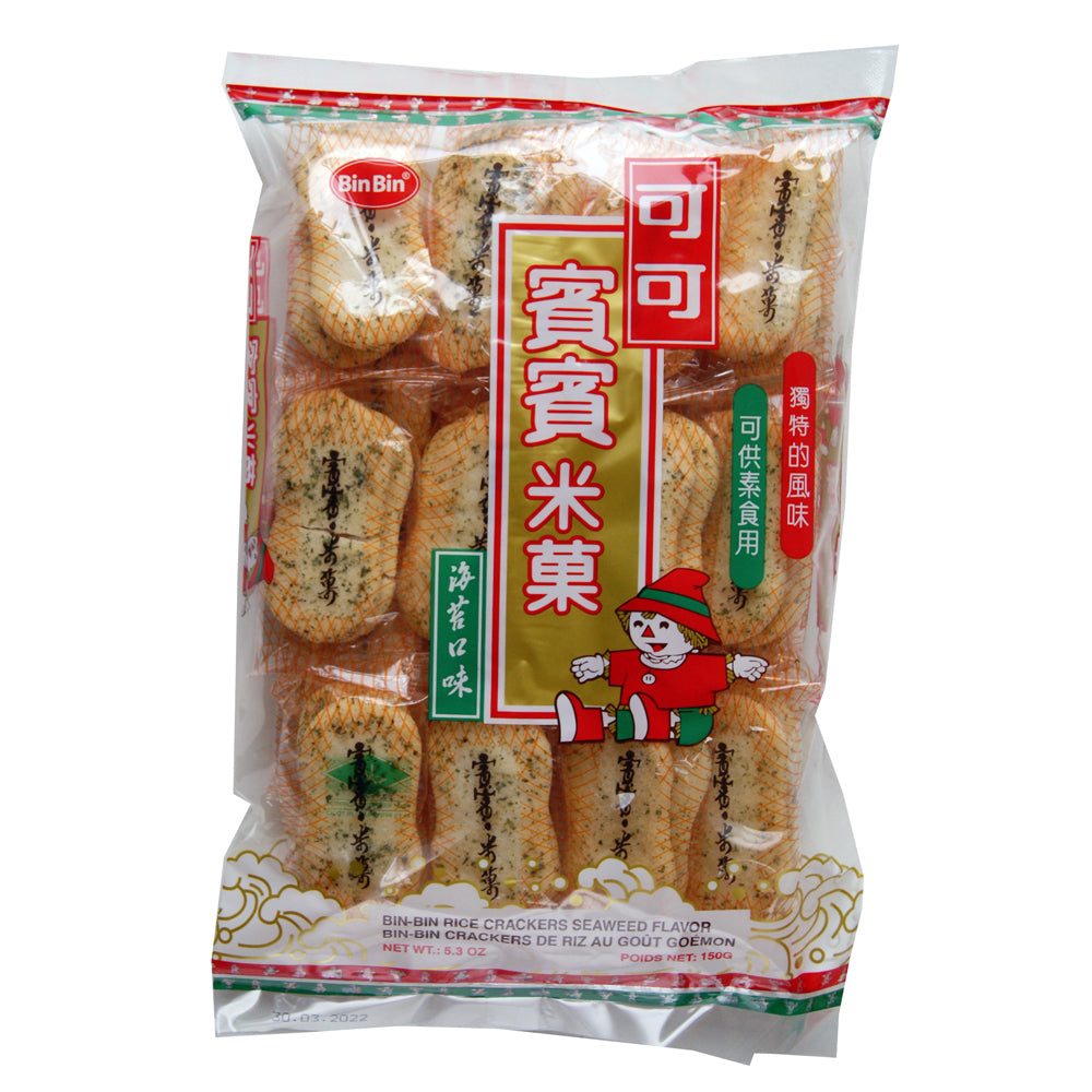 Bin Bin Rice Crackers - Seaweed Flavour - 40x150g
