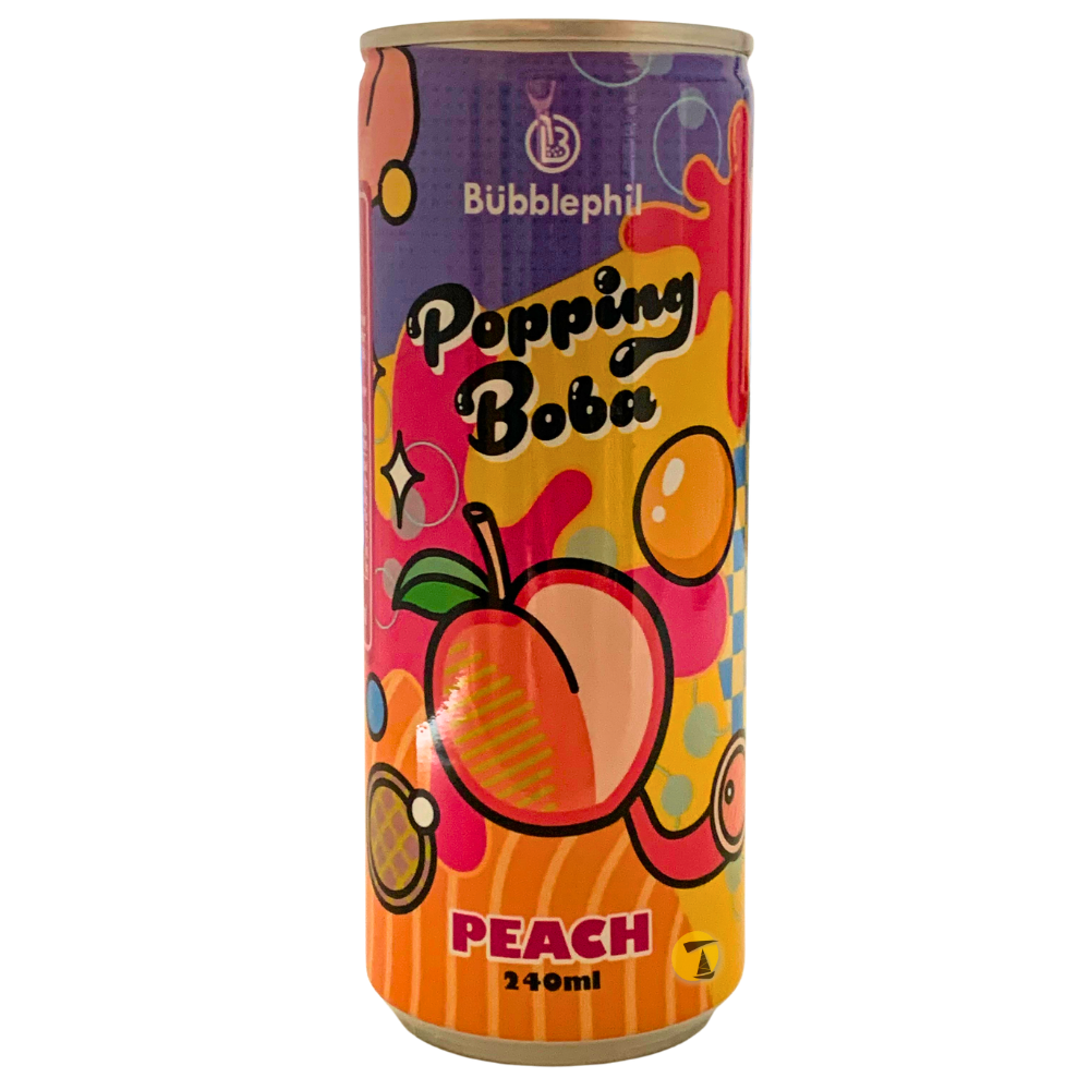 Bubblephil Peach Yogurt Sparkling Popping Boba - 24x240ml