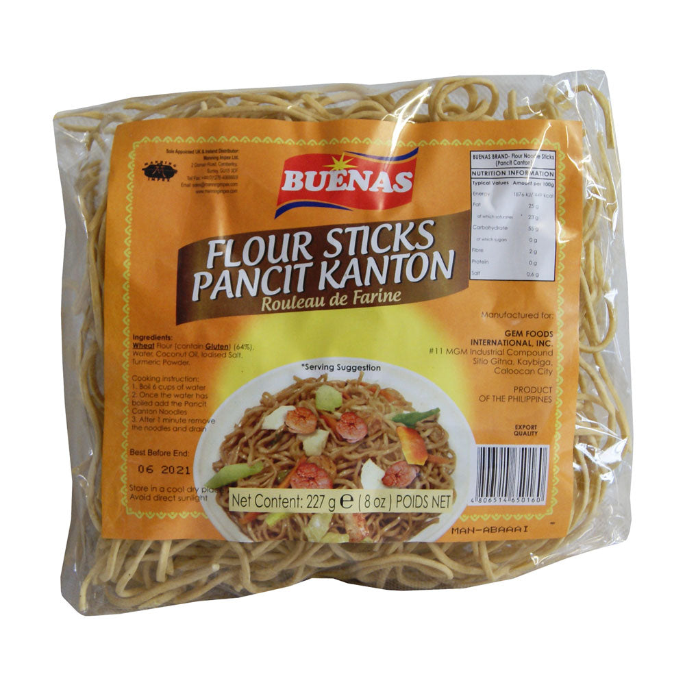 Buenas Flour Sticks Pancit Canton Chow Mien Noodles - 30x227g