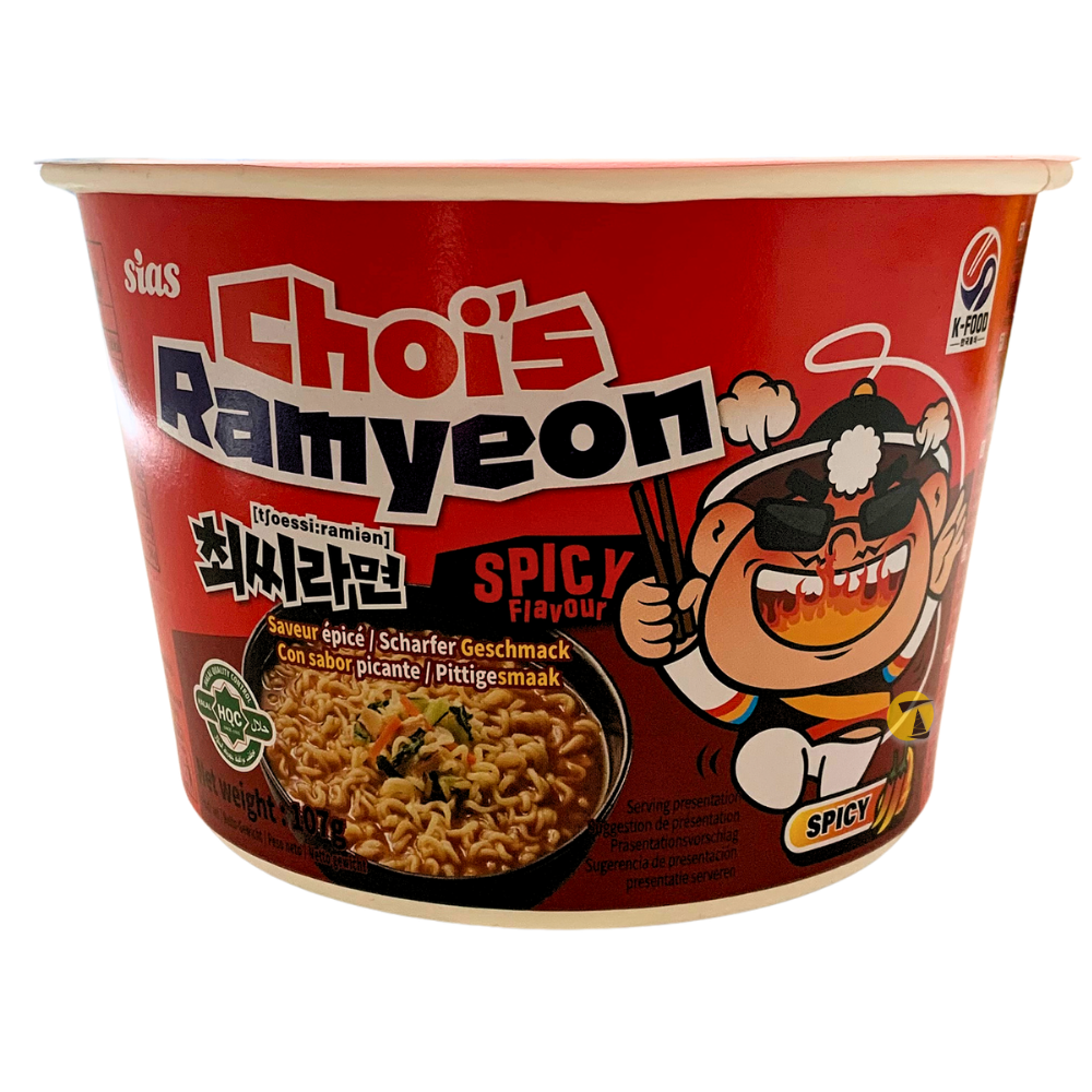 Choi's Ramyeon Noodle Bowl - Spicy Flavour - 12x107g