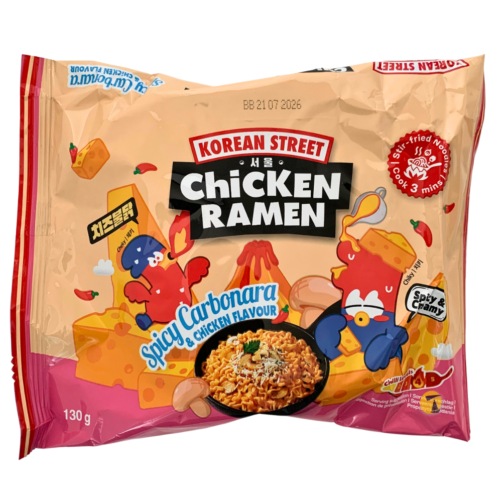 Korean Street Spicy Carbonara & Chicken Flavour Ramen - 24x130g