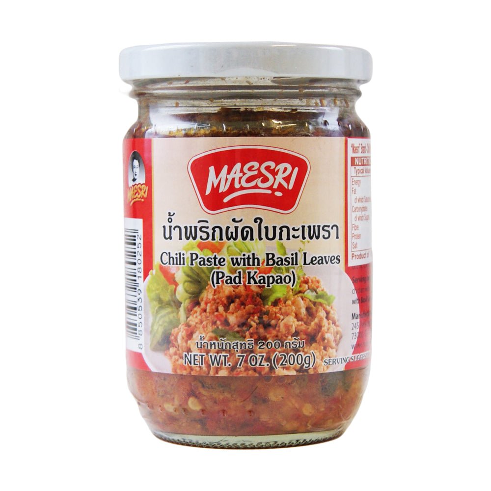 Maesri Chili Paste with Basil Leaves (Pad Ka-Prao) - 24x200g