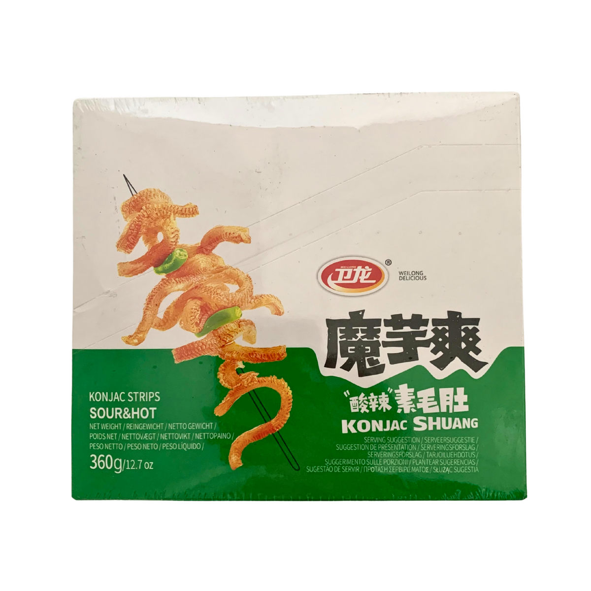 Weilong Konjac Strips - Hot & Sour Flavour - 20x18g