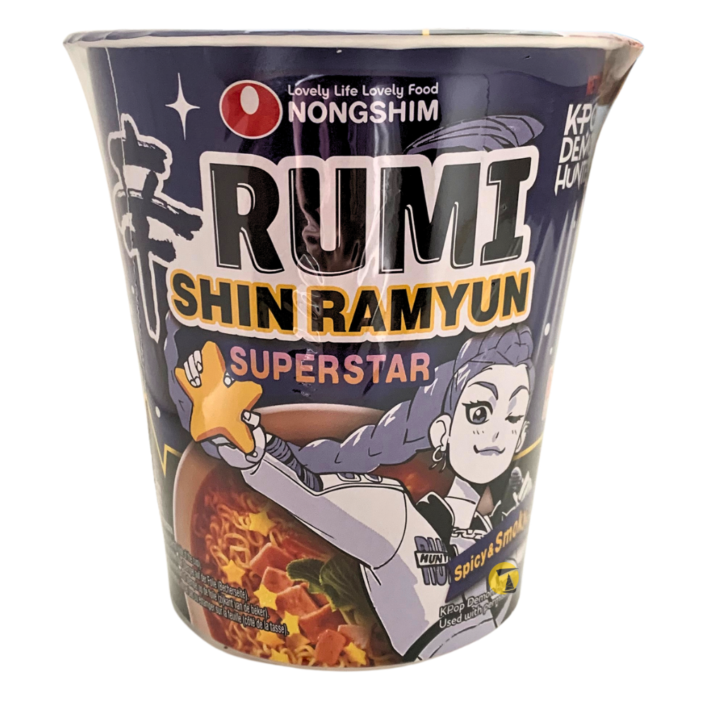 Nong Shim K-pop Demon Hunters Rumi Shin Ramyun Superstar Cup Noodle - Spicy & Smoky - 12x68g