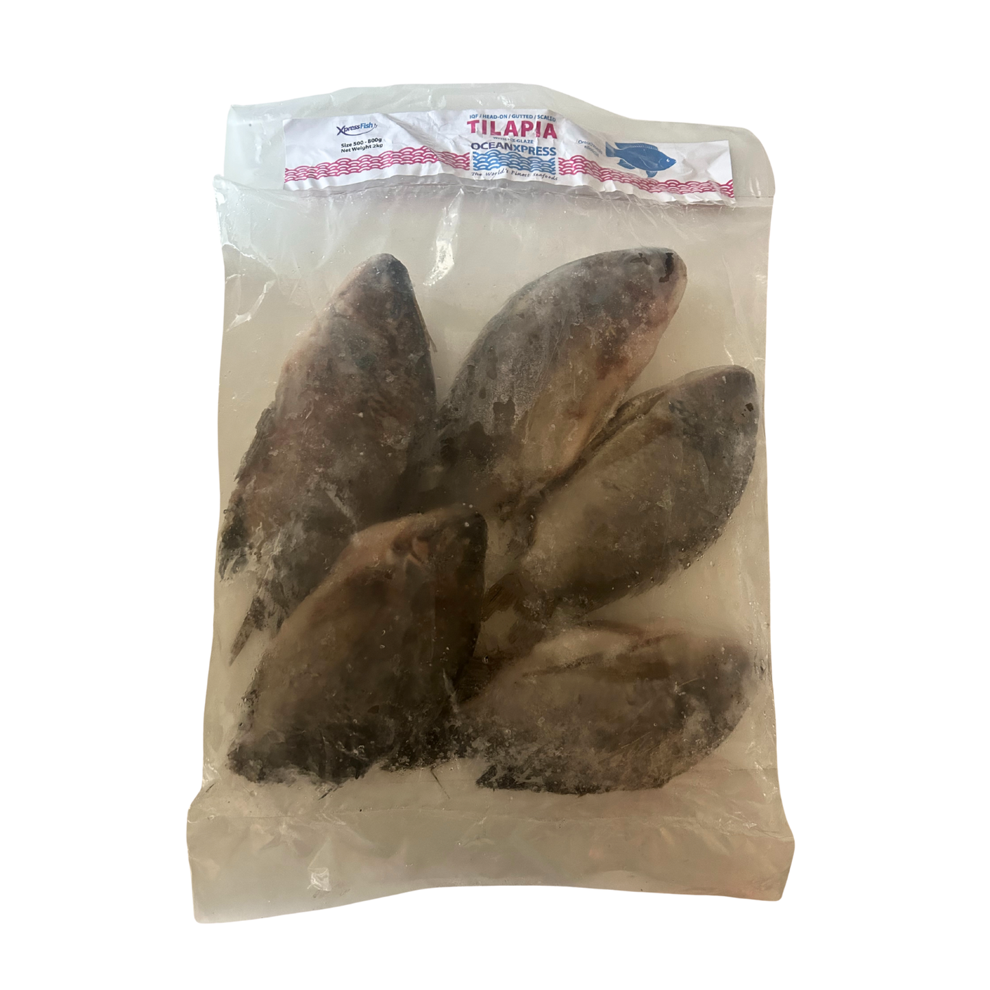 OceanExpress Tilapia Whole Gutted & Scaled IQF (500/800g) - 2x2.5kg