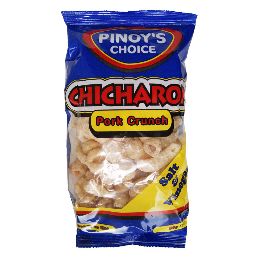 Pinoy's Choice Chicharon Pork Crunch Snack - Salt & Vinegar - 25x80g