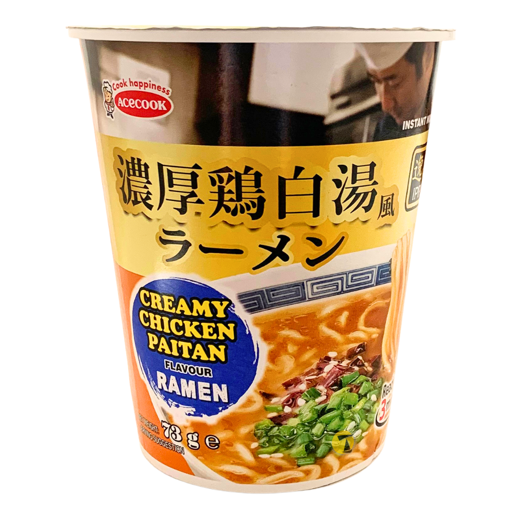 Acecook Ippin Creamy Chicken Paitan Ramen Flavour Instant CUP Noodle - 16x73g
