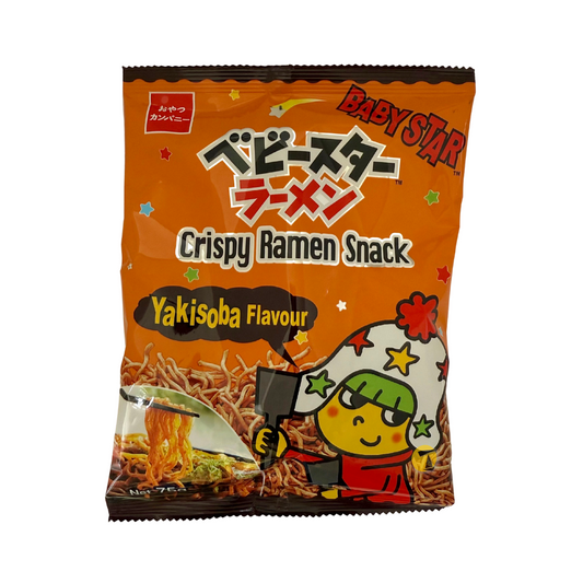Baby Star Crispy Ramen Snack Thin - Yakisoba Flavour - 15x75g