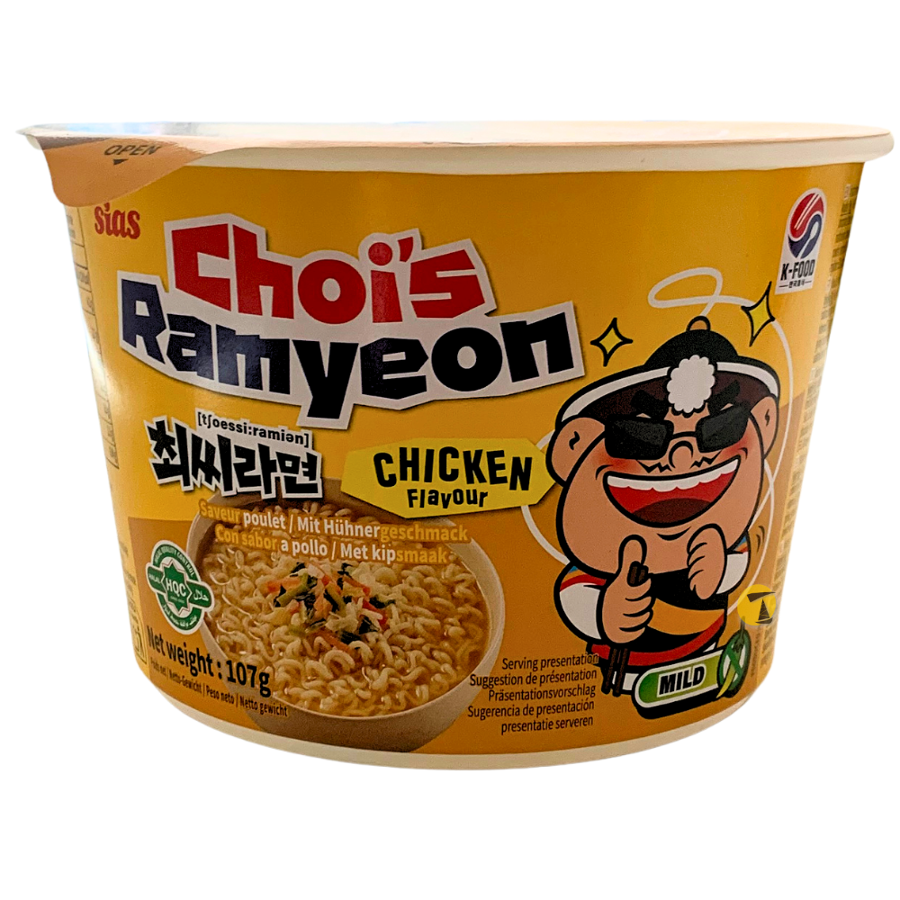 Choi's Ramyeon Noodle Bowl - Chicken Flavour - 12x107g
