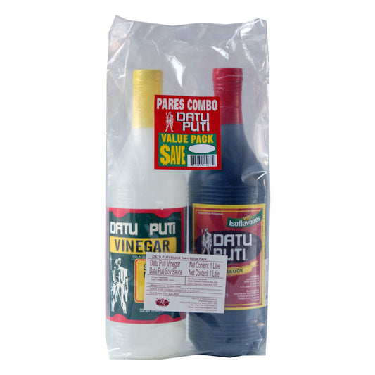 Datu Puti Brand Twin Value Pack Sukang Maasim Vinegar & Soy Sauce - 6x(1L+1L)