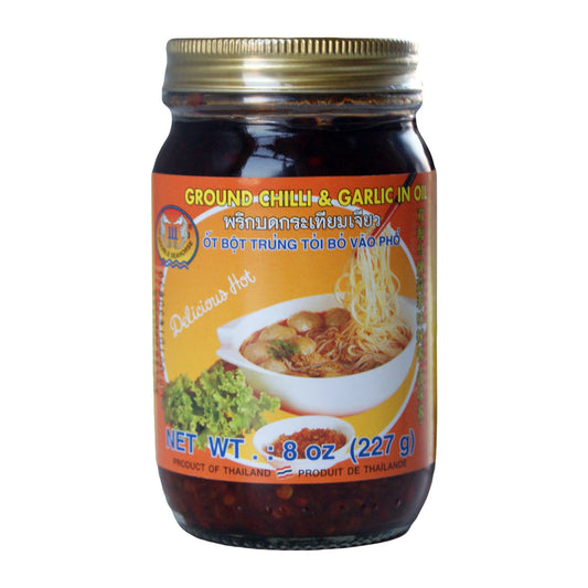 Double Seahorse Ground Chilli & Garlic Oil - 24x227g