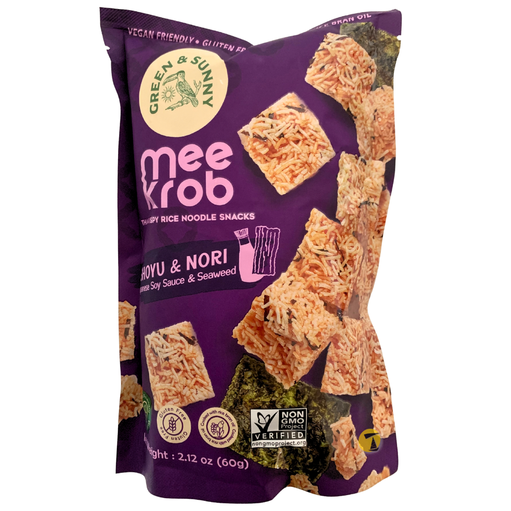 Green & Sunny Mee Krob Rice Noodle Snack - Shoyu & Nori - 12x60g