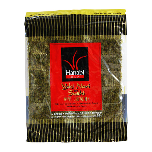 Hanabi Yaki Nori For Sushi (10 Seaweed Sheets) - 30x25g