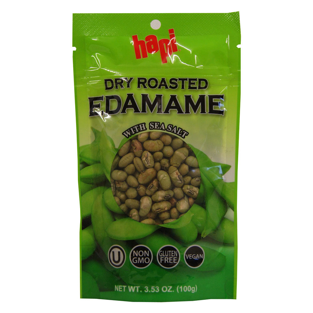 Hapi Dried Roasted Edamame with Salt - 6 x 100g