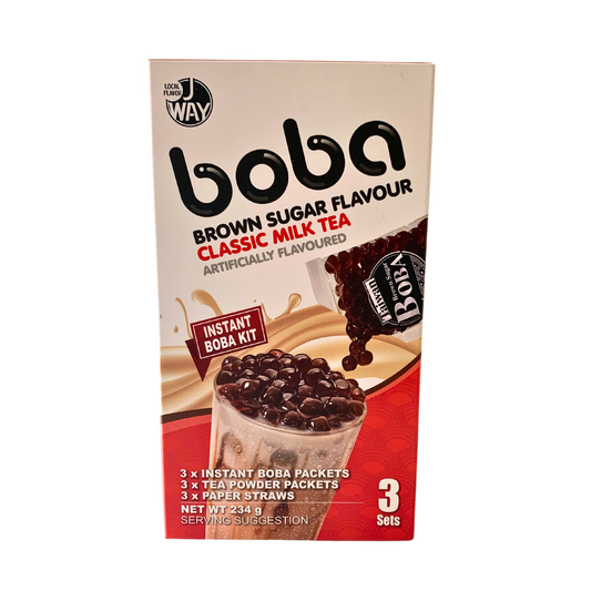 J-Way Boba Classic Milk Tea with Brown Sugar Boba (3 sets) - 16x234g