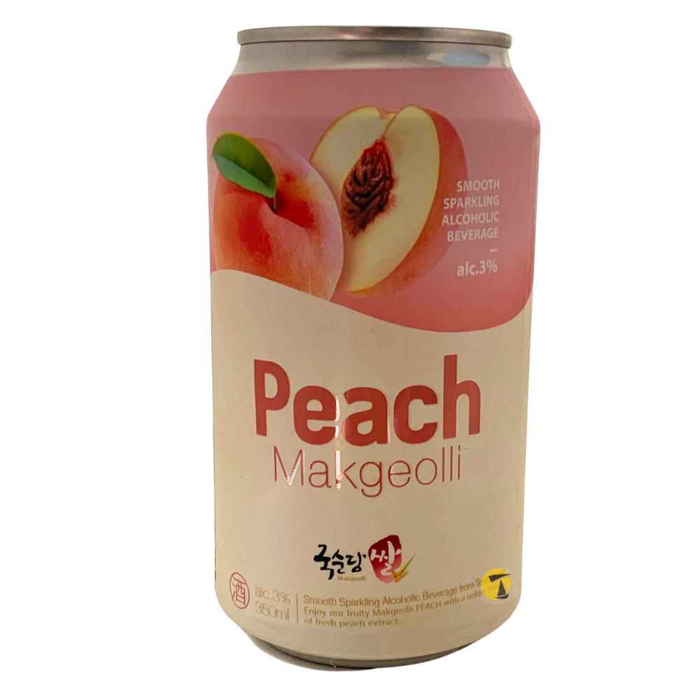 Kooksoondang Korean Rice Wine (Makgeolli) - Peach Flavour - 24x350ml