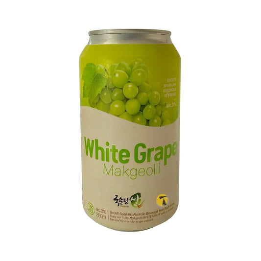 Kooksoondang Korean Rice Wine (Makgeolli) - White Grape Flavour - 24x350ml (CAN)