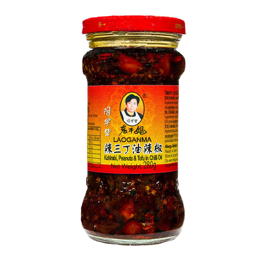 Lao Gan Ma Kohlrabi, Peanuts & Tofu in Chilli Oil - 24x280g