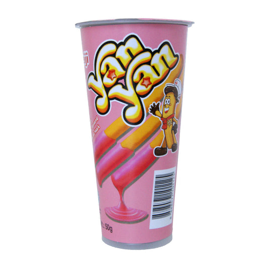 Meiji Yan Yan Creamy Strawberry Flavoured Dip Biscuit Snack - 80x50g