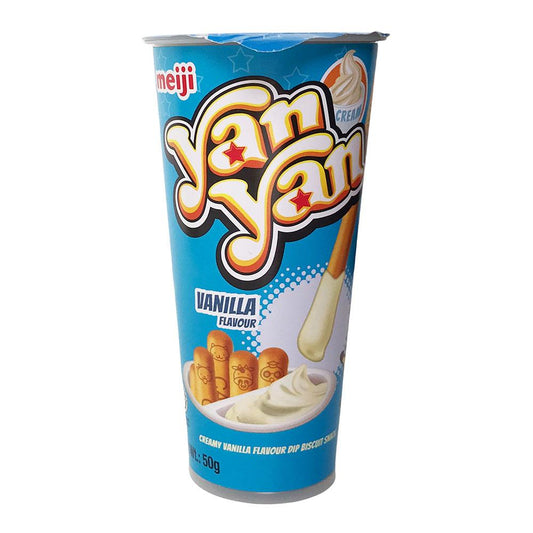 Meiji Yan Yan Creamy Vanilla Flavoured Dip Biscuit Snack - 80x50g