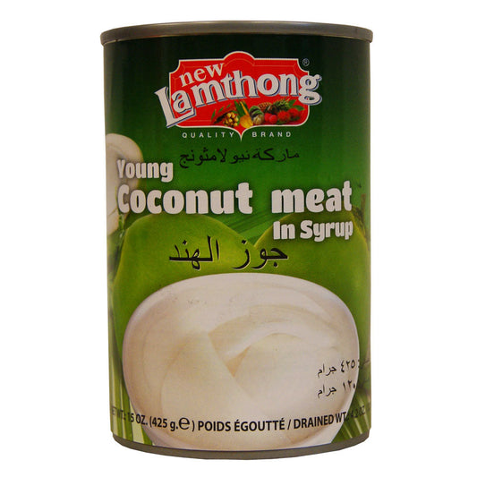 New Lamthong Young Coconut Meat in Syrup - 24x425g