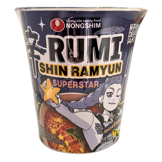 Nong Shim K-pop Demon Hunters Rumi Shin Ramyun Superstar Cup Noodle - Spicy & Smoky - 12x68g