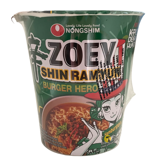 Nong Shim K-pop Demon Hunters Zoey Shin Ramyun Burger Hero Cup Noodle - Hamburger - 12x68g