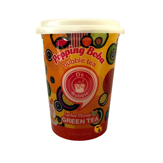 O's Bubble Popping Boba - Lychee & Mango Bubble Green Tea - 4x350ml