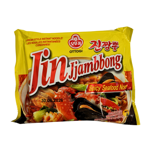 Ottogi Jin Jjambbong Spicy Seafood Instant Noodles - 8x(4x130g)