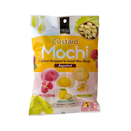 Royal Family Assorted CUSTARD Mochi (Raspberry, Lemon & Banana) - 12x230g