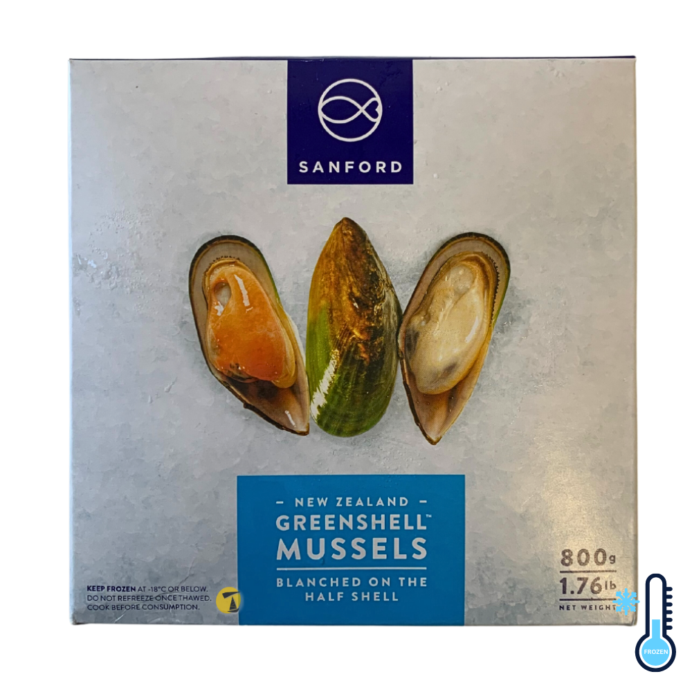 Sanford New Zealand Greenshell Mussels Half Shell - 12x800g [FROZEN]