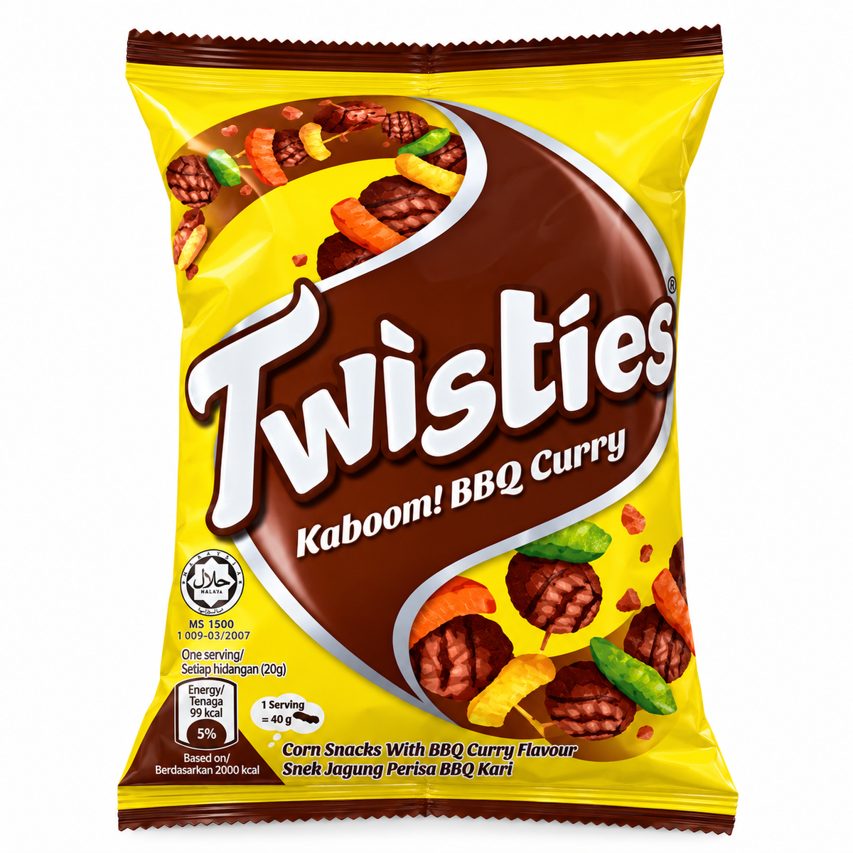 Twisties Corn Snack BBQ Curry Flavour - 18x140g