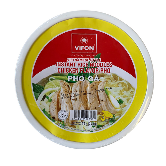 Vifon Vietnamese Instant Rice Noodle BOWL Pho Ga Chicken Flavour - 12x70g