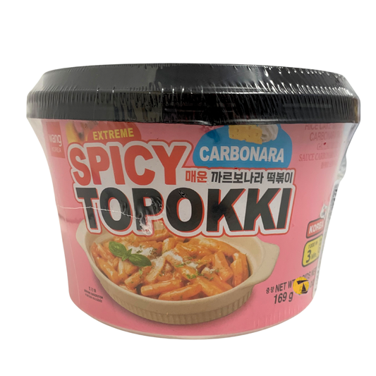 Wang Extreme Spicy Topokki Carbonara Rice Cake Bowl - 6x169g