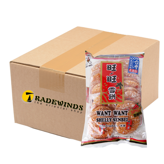 Want Want Shelly Senbei Spicy Flavour Rice Crackers - 20x150g