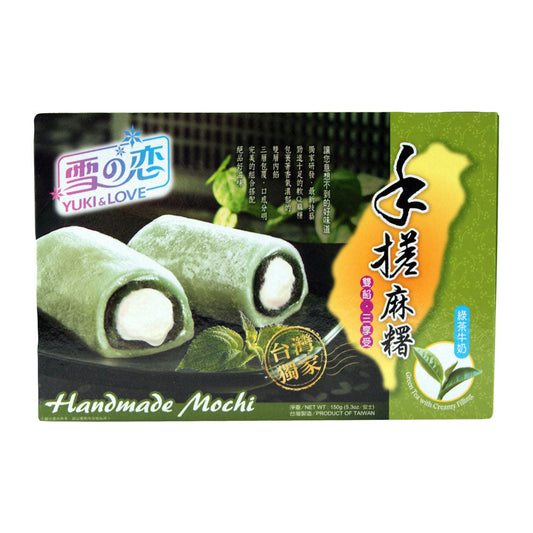 Yuki & Love Green Tea Creamy Filling Handmade Mochi - 24x150g