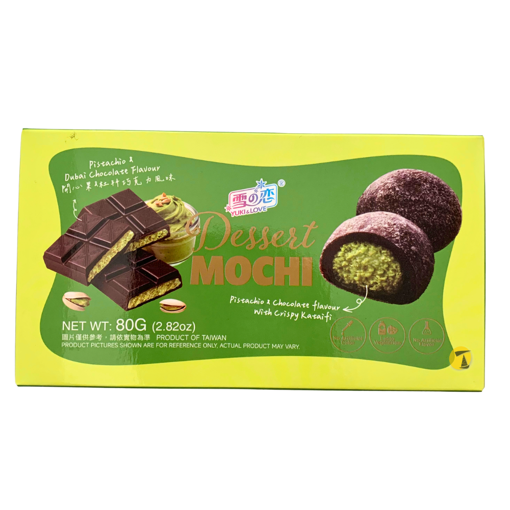 Yuki & Love Pistachio & Dubai Chocolate Dessert Mochi - 24x80g