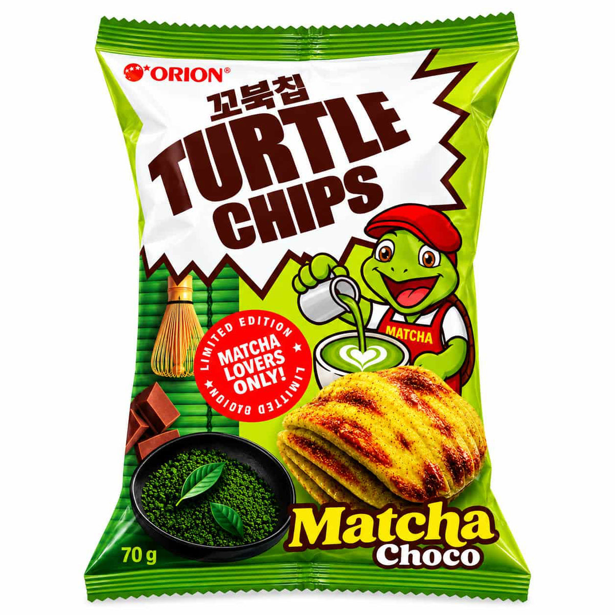 Orion Turtle Chips Matcha Choco Flavour - 12x70g